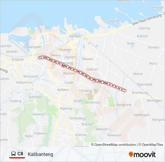 C8 Bus Line Map
