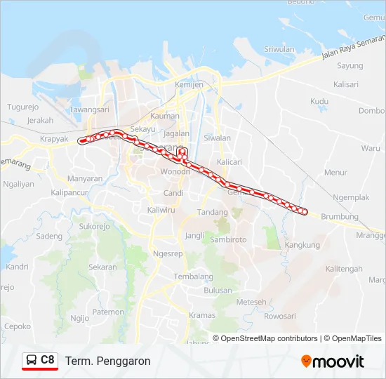 C8 Bus Line Map