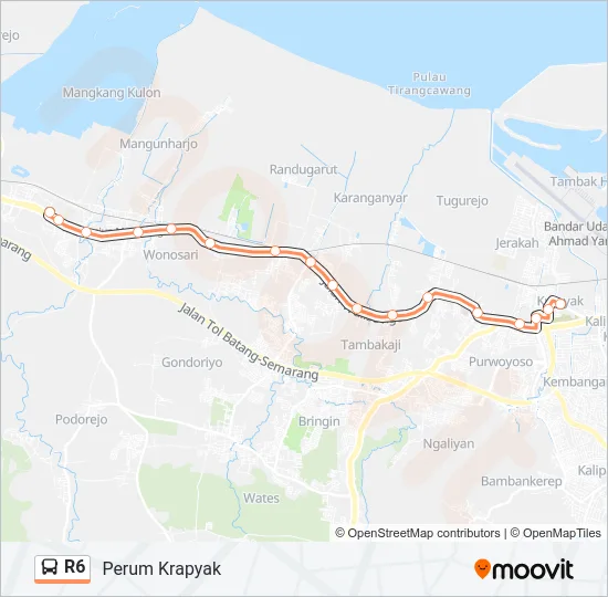 R6 Bus Line Map