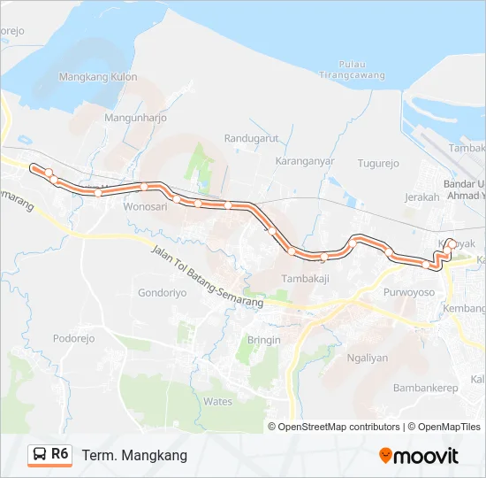 R6 Bus Line Map