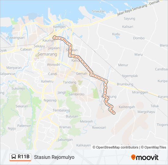 R11B Bus Line Map