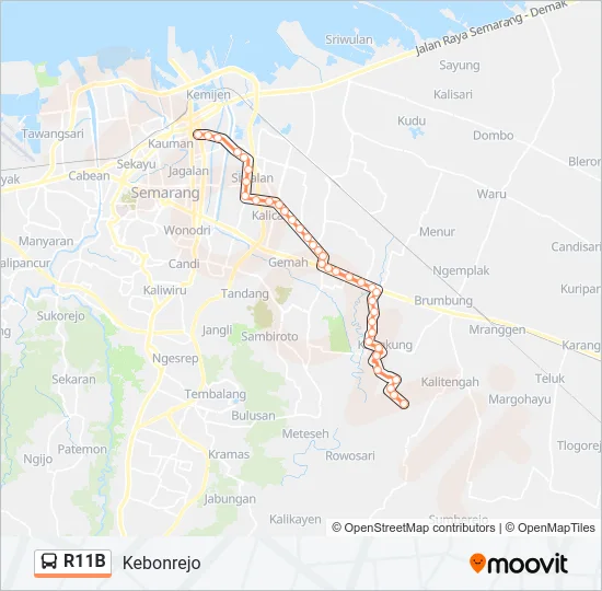 R11B Bus Line Map