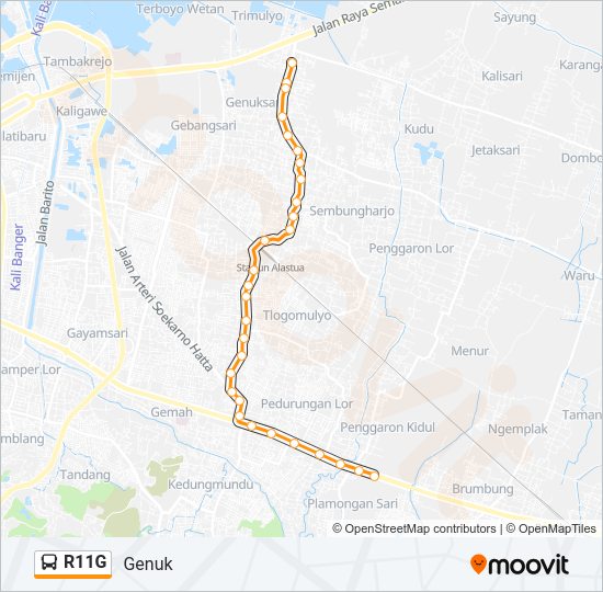 R11G Bus Line Map