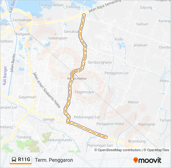R11G Bus Line Map