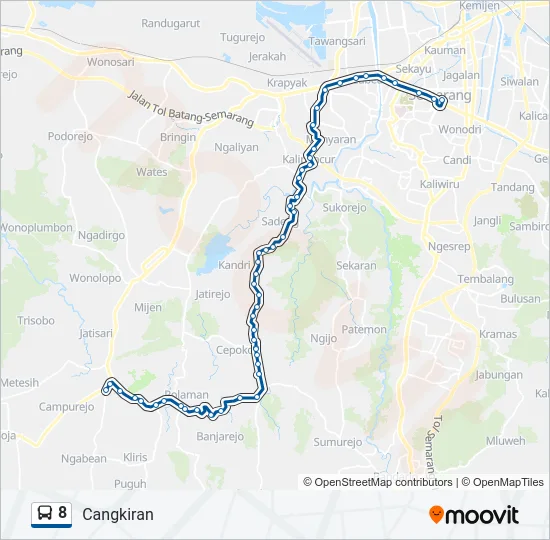 8 Bus Line Map