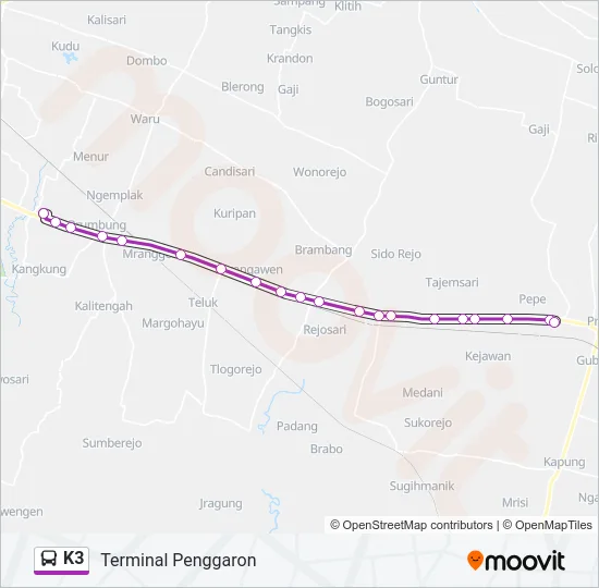 K3 Bus Line Map