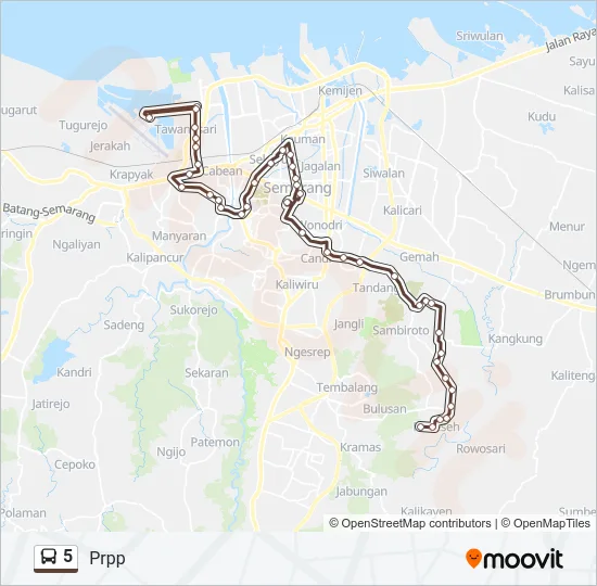 5 Bus Line Map