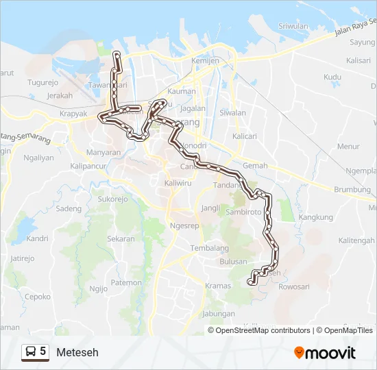 5 Bus Line Map