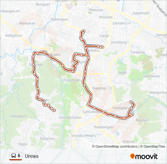 6 Bus Line Map