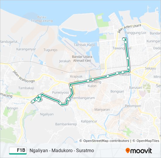 Rute F1b: Jadwal, Pemberhentian & Peta - Madukoro (Diperbarui)