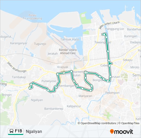 Rute F1b: Jadwal, Pemberhentian & Peta - Ngaliyan (Diperbarui)