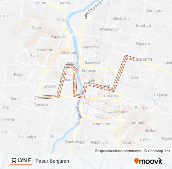 LYN F Bus Line Map