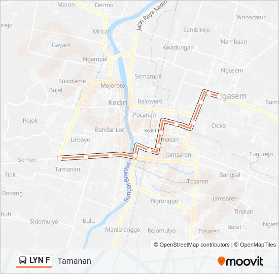 LYN F Bus Line Map