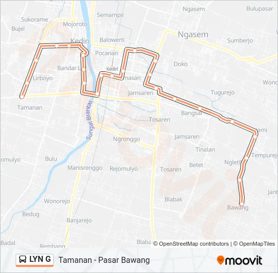 LYN G Bus Line Map