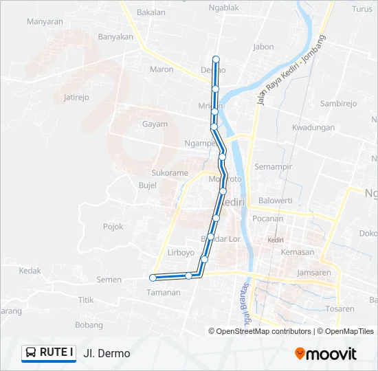 RUTE I Bus Line Map