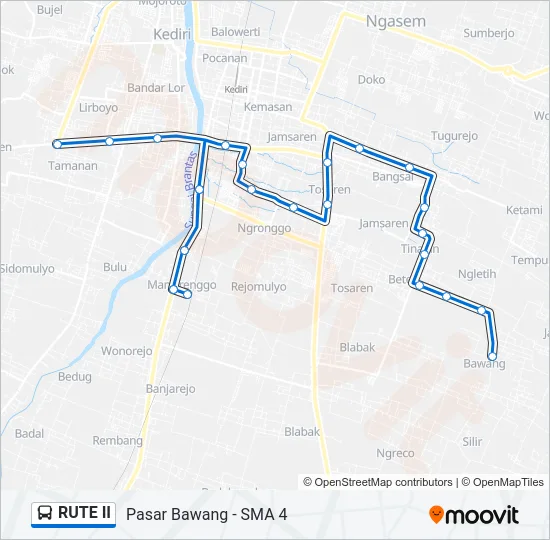 RUTE II Bus Line Map