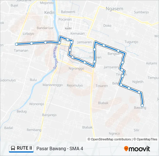 RUTE II Bus Line Map