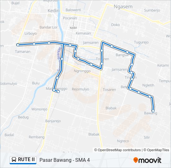 RUTE II bus Line Map