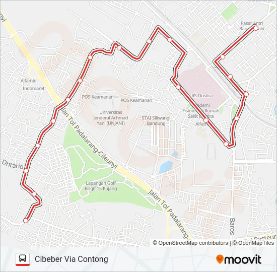 CIMAHI-CIBEBER VIA CONTONG Bus Line Map