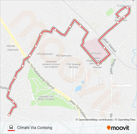 CIMAHI-CIBEBER VIA CONTONG Bus Line Map