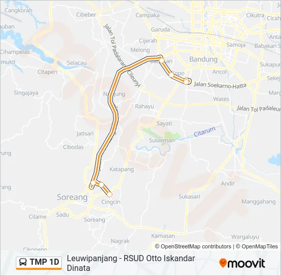 TMP 1D Bus Line Map