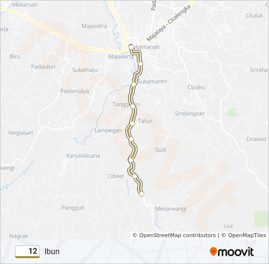 Rute 12: Jadwal, Pemberhentian & Peta - Ibun (Diperbarui)