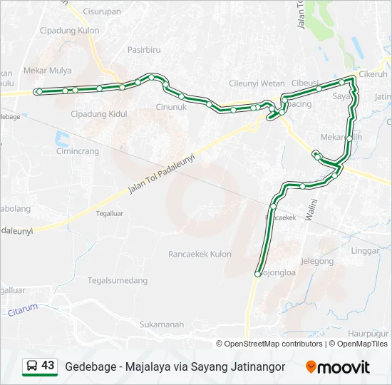 43 Bus Line Map