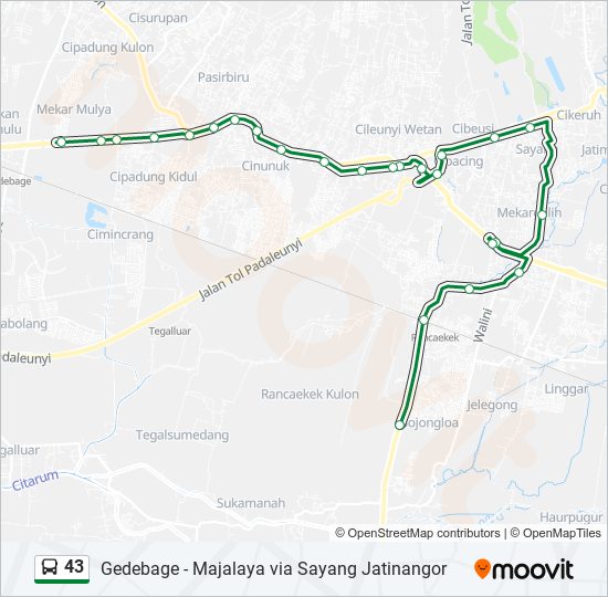 Rute 43: Jadwal, Pemberhentian & Peta - Gedebage (Diperbarui)