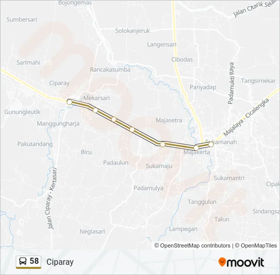 58 Bus Line Map
