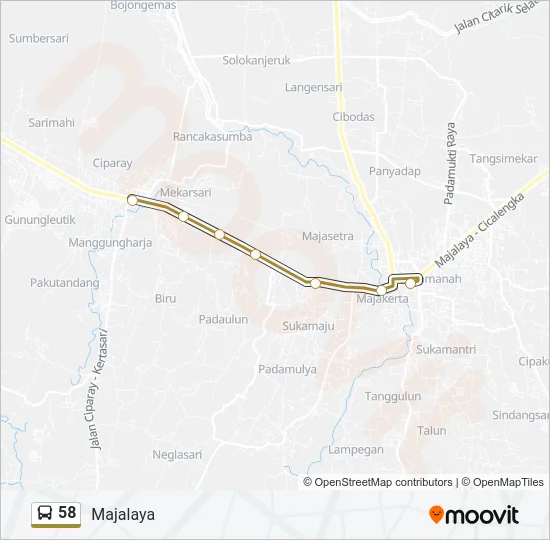 58 Bus Line Map