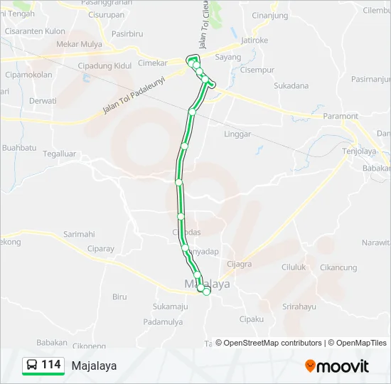 114 Bus Line Map