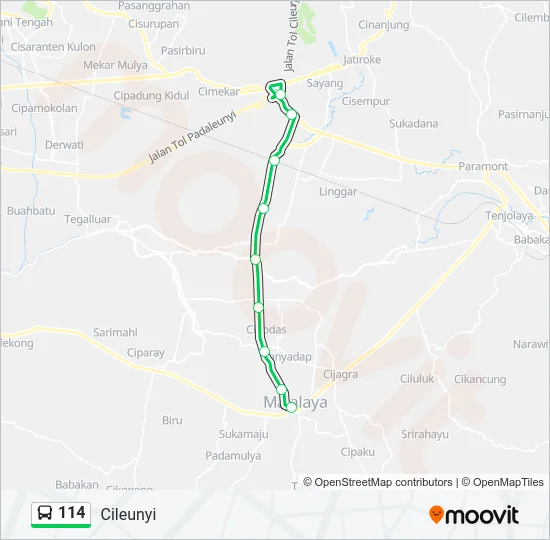114 Bus Line Map