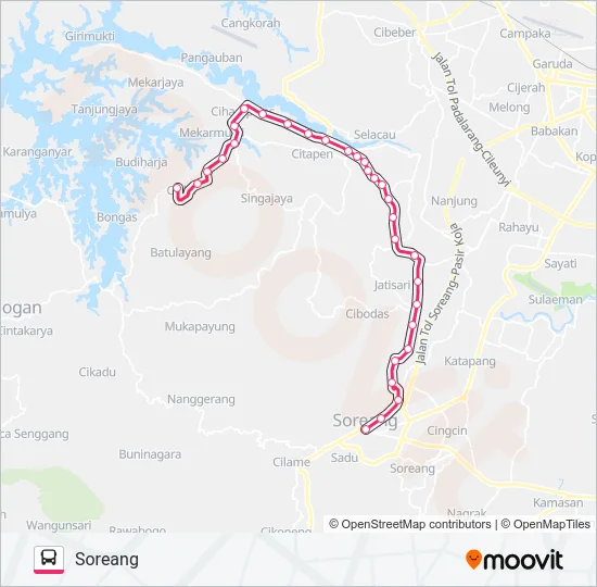 SOREANG-CILILIN Bus Line Map