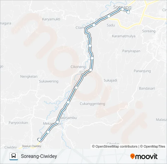 SOREANG-CIWIDEY Bus Line Map
