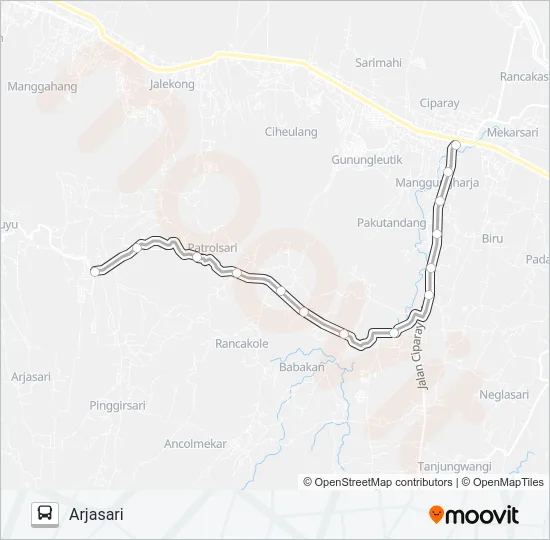 CIPARAY-ARJASARI Bus Line Map