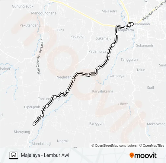 MAJALAYA-LBR.AWI Bus Line Map