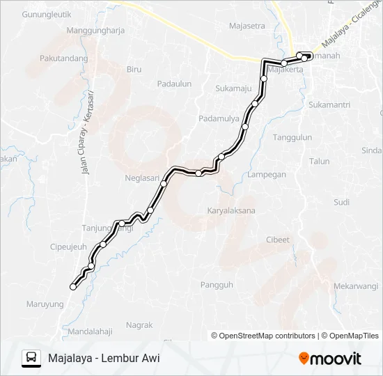 MAJALAYA-LBR.AWI Bus Line Map