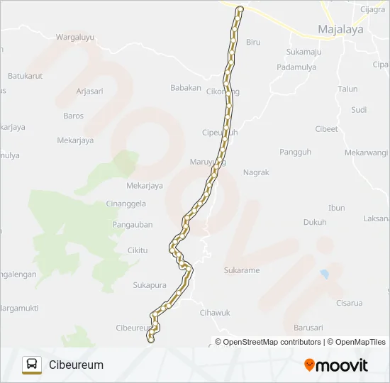 CIPARAY-CIBEUREUM Bus Line Map