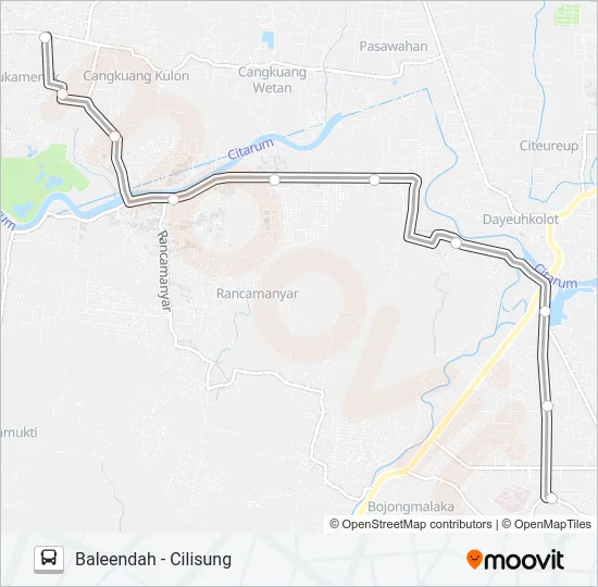 BALEENDAH-CILISUNG Bus Line Map