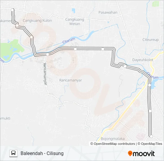 BALEENDAH-CILISUNG Bus Line Map