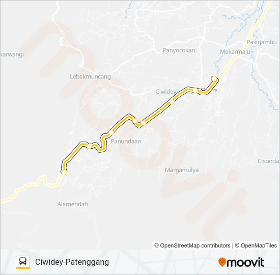 CIWIDEY-PATENGGANG Bus Line Map