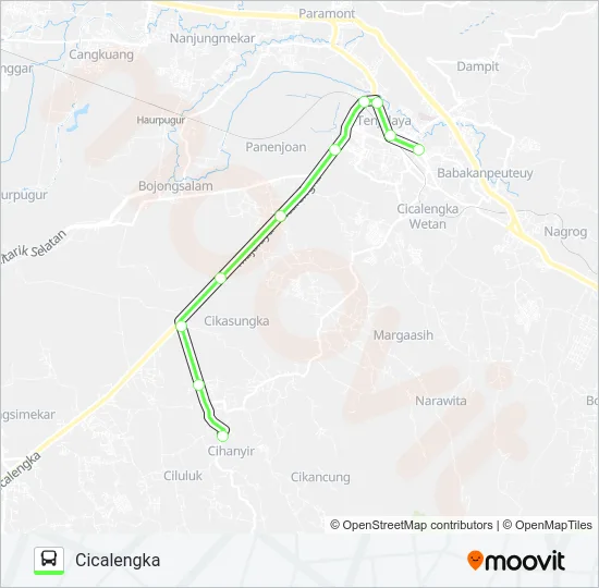 CIJAPATI-CICALENGKA Bus Line Map