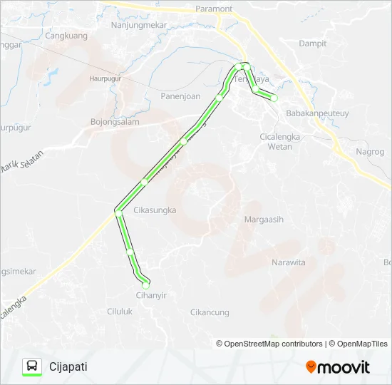 CIJAPATI-CICALENGKA Bus Line Map