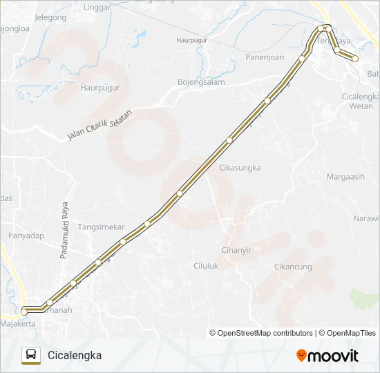 MAJALAYA-CICALENGKA Bus Line Map