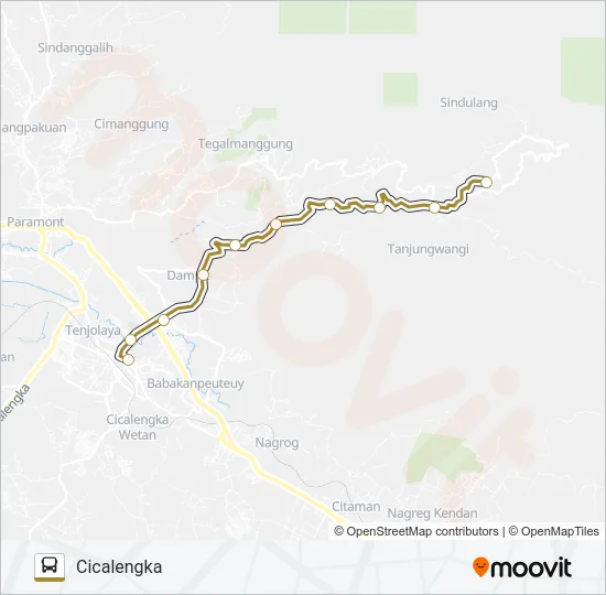 CICALENGKA-CR.CINULANG Bus Line Map