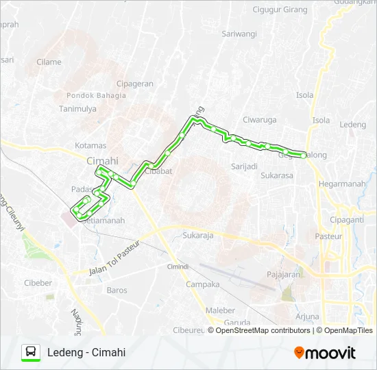 LEDENG-CIMAHI Bus Line Map