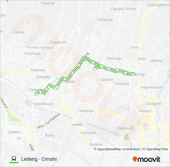 LEDENG-CIMAHI Bus Line Map