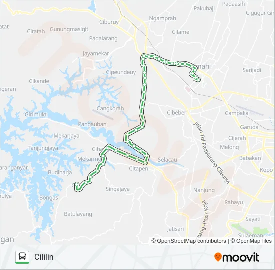 CIMAHI-CILILIN Bus Line Map
