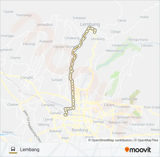 CIROYOM-LEMBANG Bus Line Map