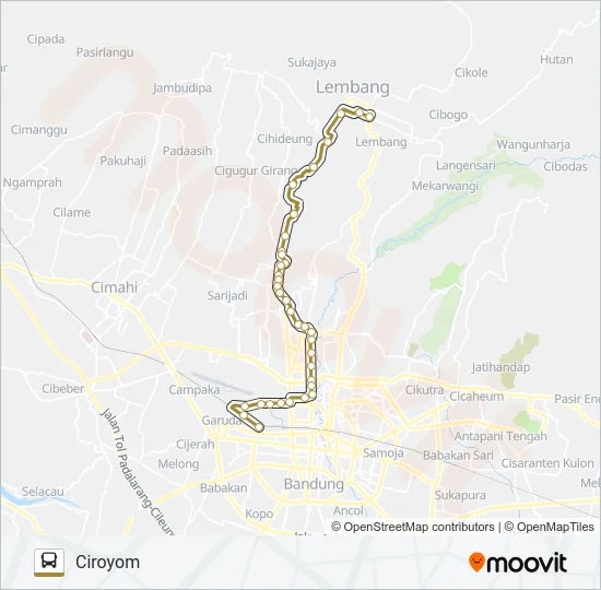 CIROYOM-LEMBANG Bus Line Map